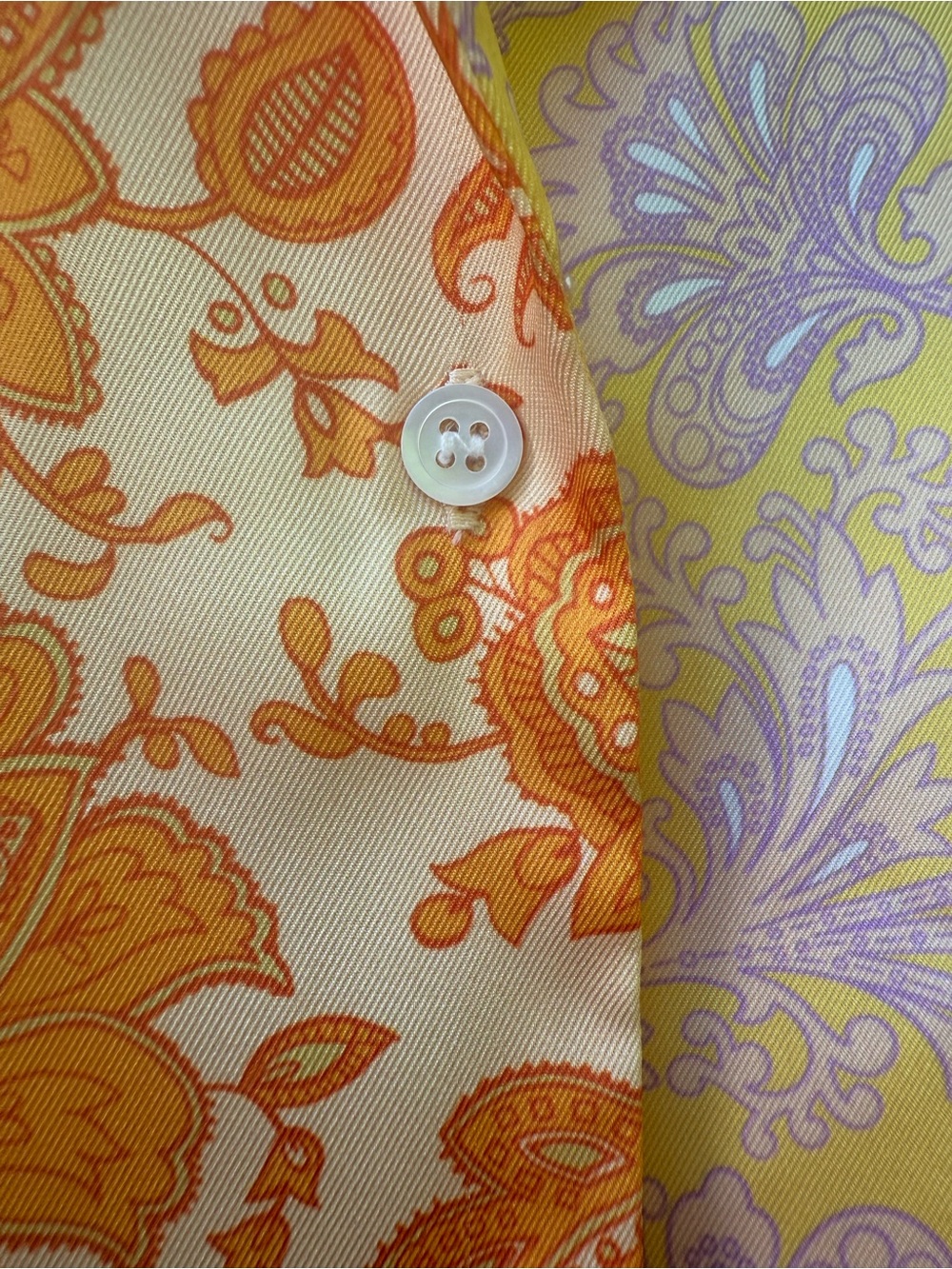 Sandro Yellow and Cream Floral Short-Sleeve Button-Down Shirt - Picture 4 of 15